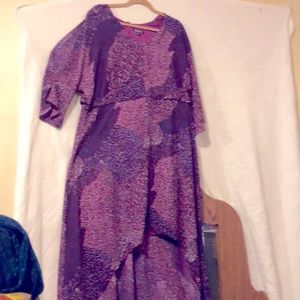Purple peekaboo sleeves dress